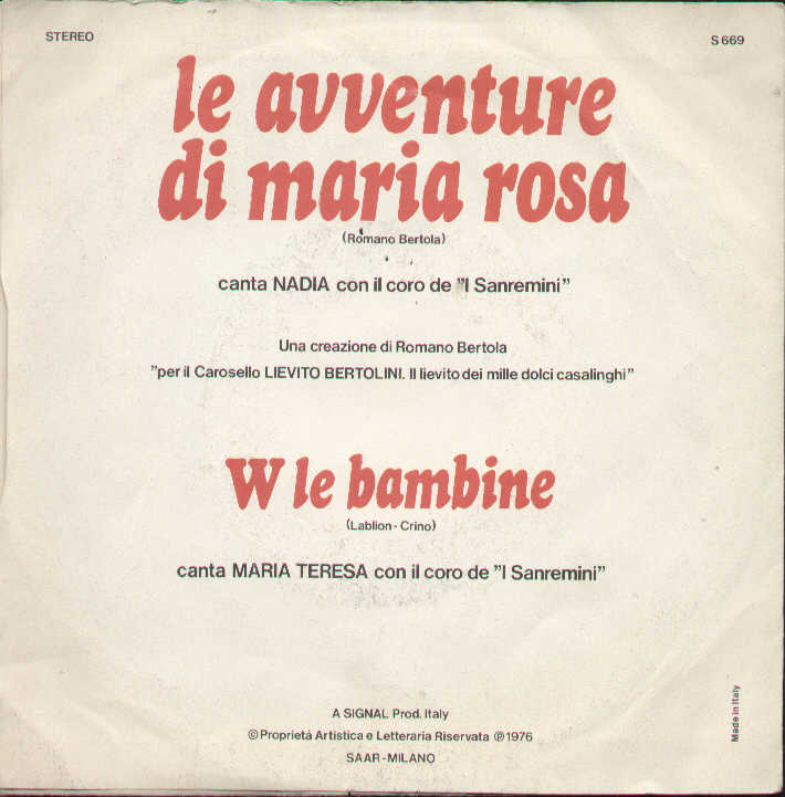 Le Avventure Di Mariia Rosa / W Le Bambine