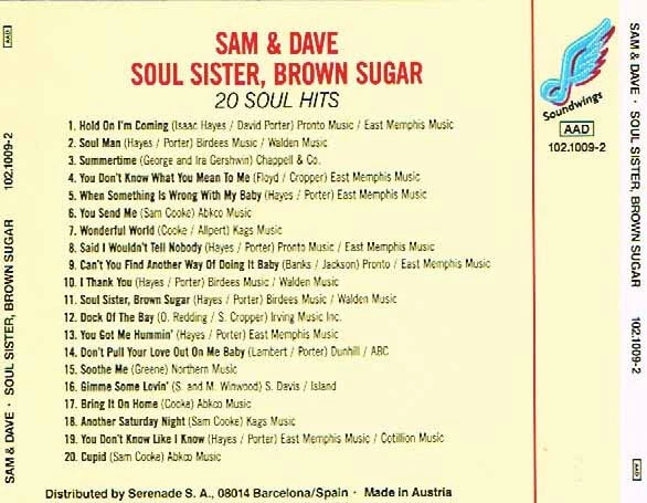 Soul Sister Brown Sugar 20 Soul Hits