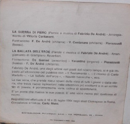 La Guerra Di Piero / La Ballata Dell'Eroe