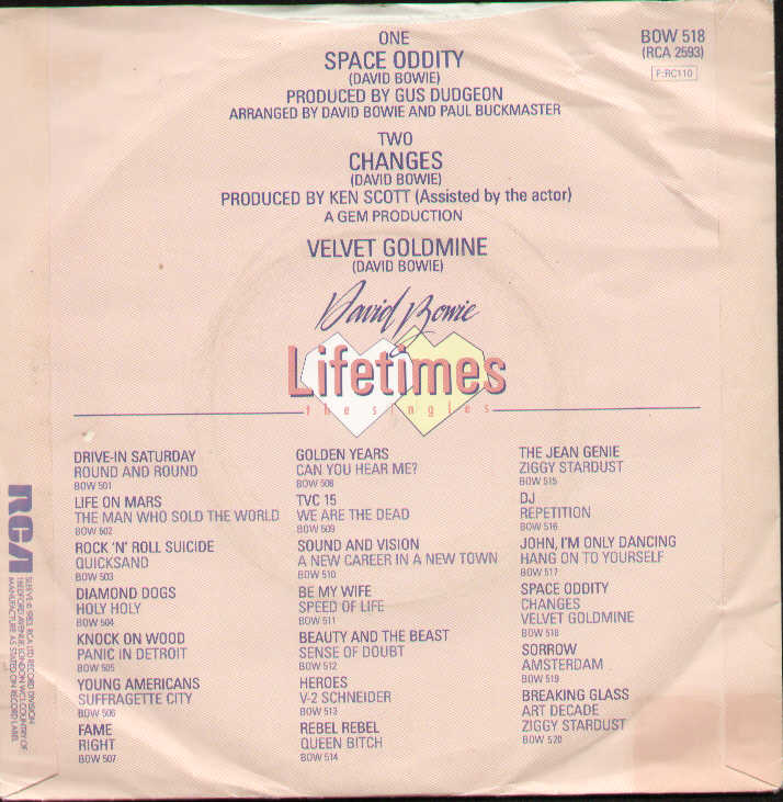 Space Oddity / Changes / Velvet Goldmine