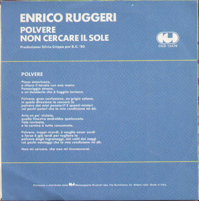 Polvere / Non Cercare Il Sole