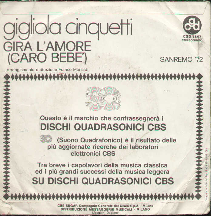 Gira L'amore Caro Bebè / Fatalità