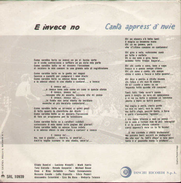 E Invece No / Canta Appress A Nuie