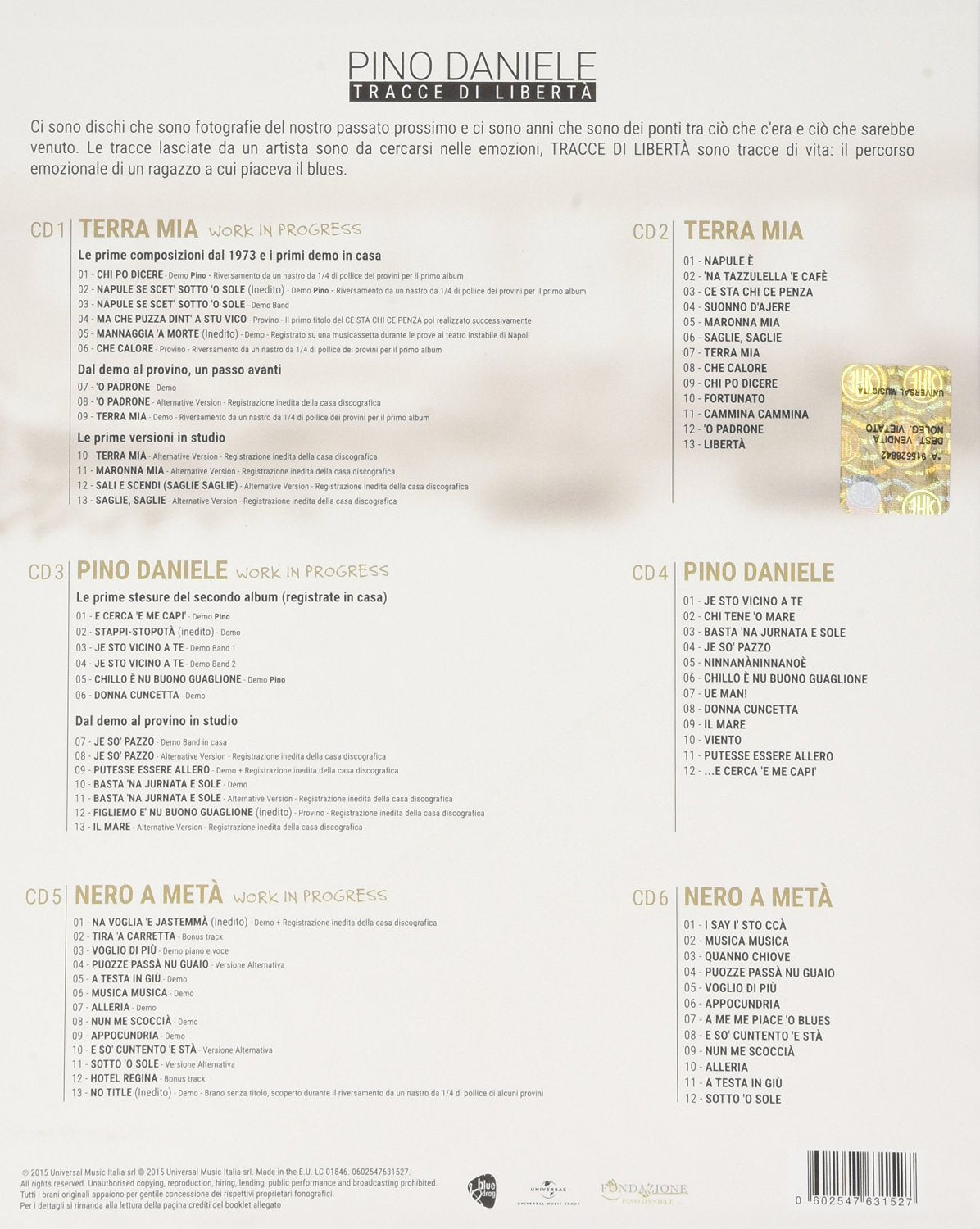 Tracce Di Liberta' Super Deluxe Edition 6Cd