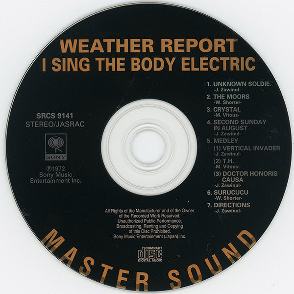 I Sing The Body Electric Japan Limited Edition