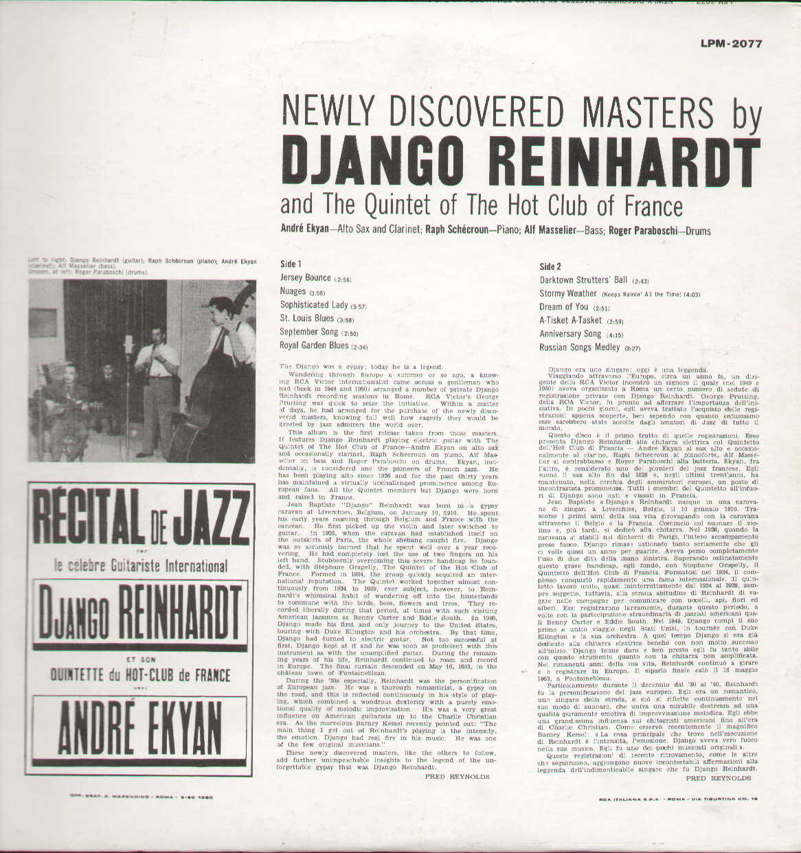 Django Reinhardt And Quintet Of The Hot Club Of France