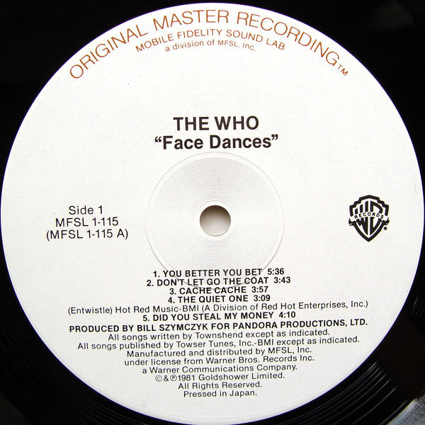 Face Dances Original Master Recording
