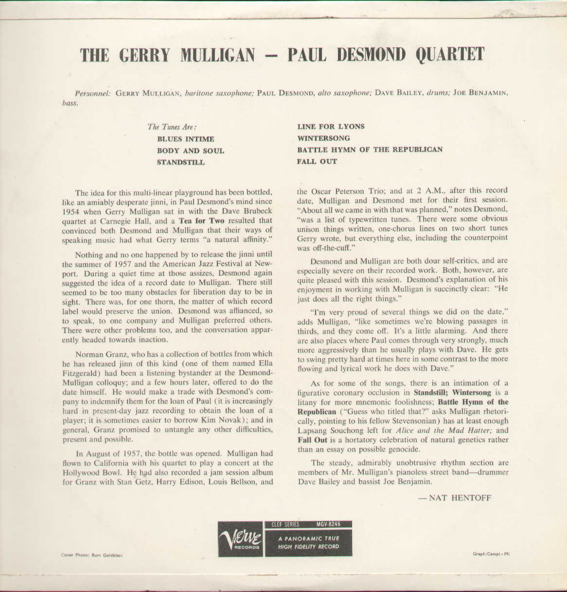 Gerry Mulligan Paul Desmond Quartet