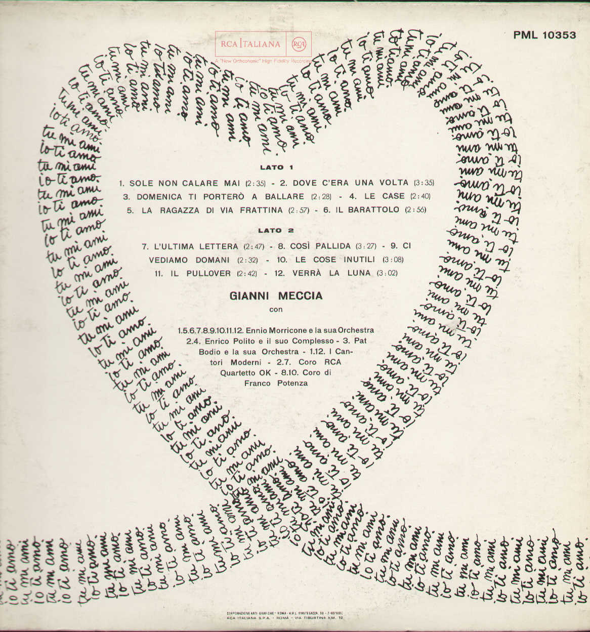 Le Canzoni D'amore Di Gianni Meccia