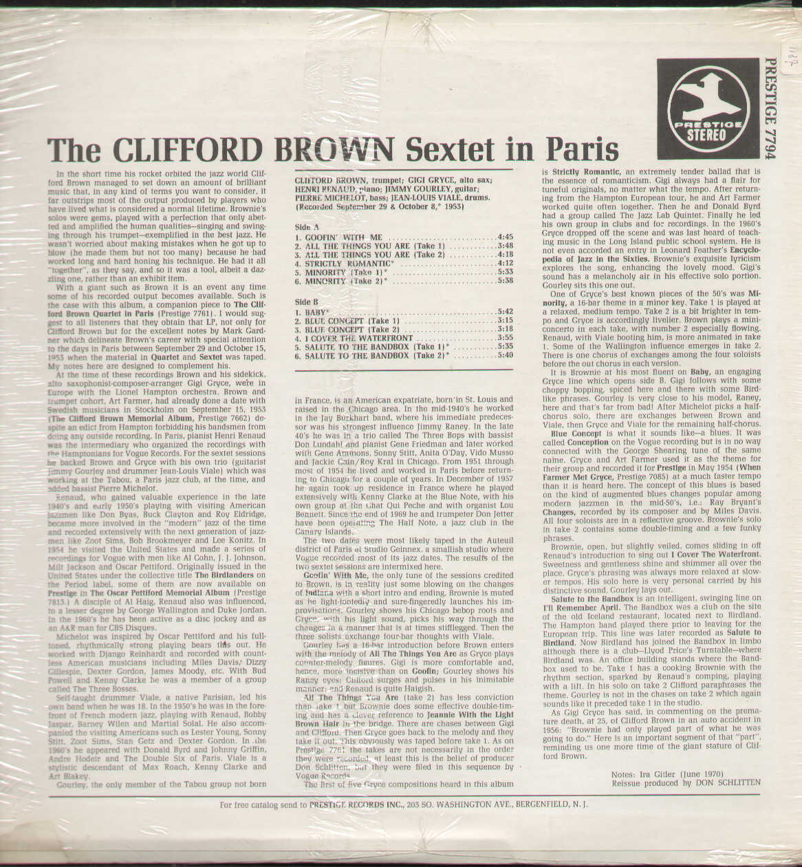 The Clifford Brown Sextet In Paris