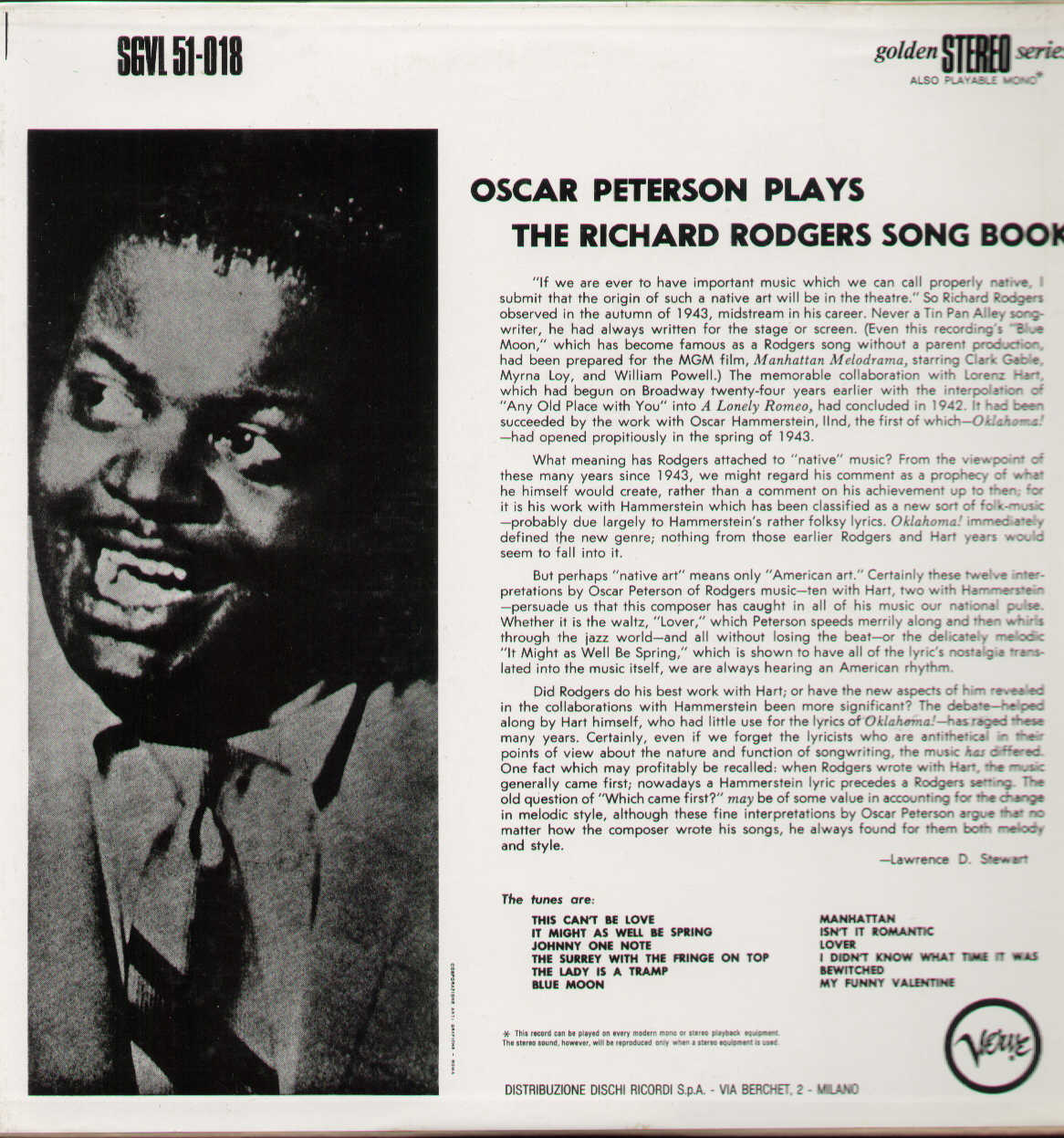 Plays The Richard Rodgers Song Book