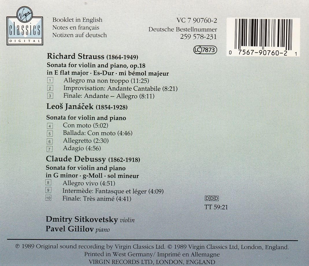 Sonatas For Violin And Piano