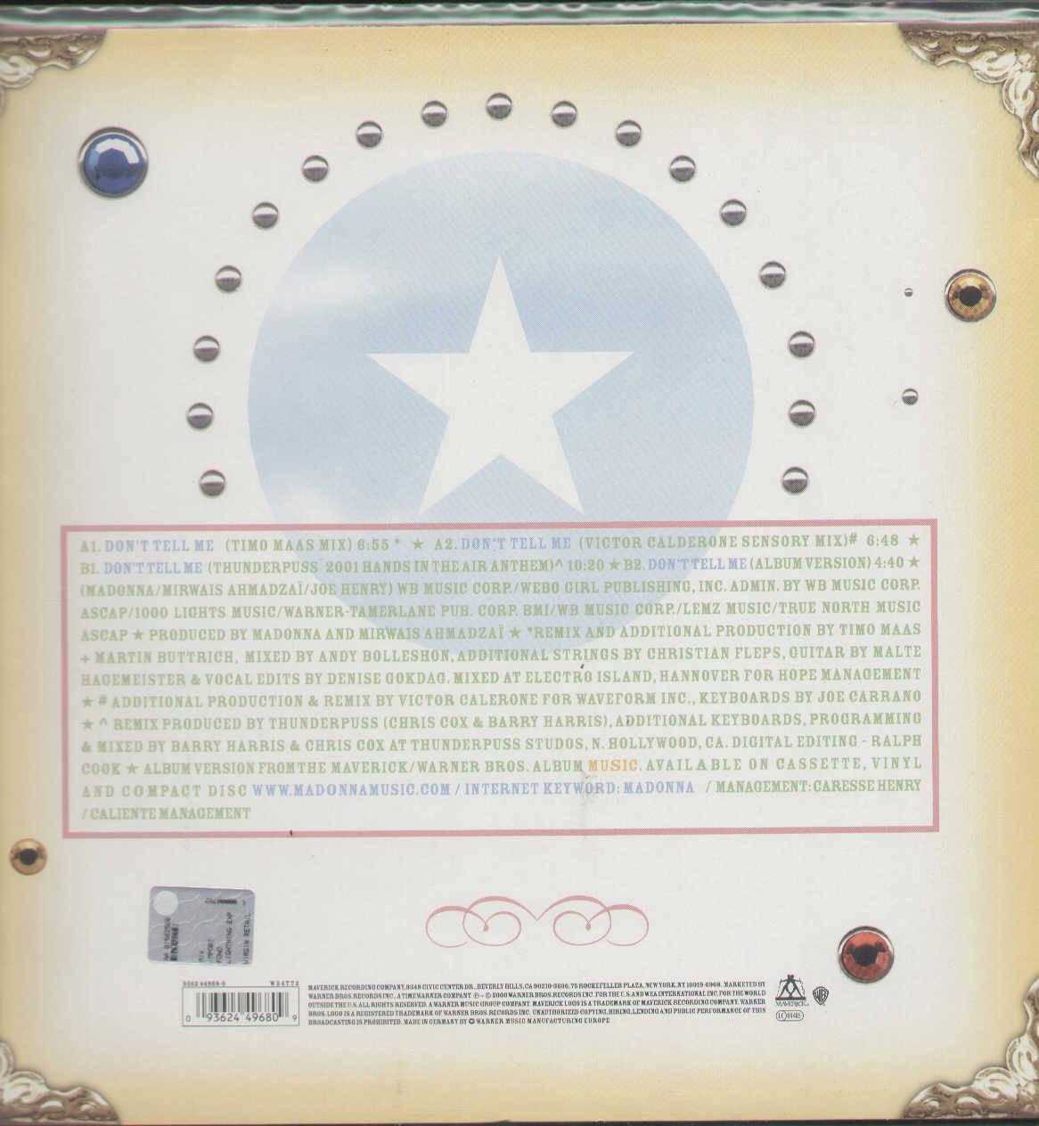 Don't Tell Me Blue Vinyl