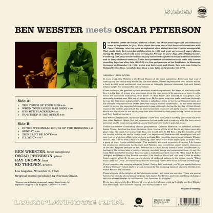 Ben Webster Meets Oscar Peterson Limited Edition
