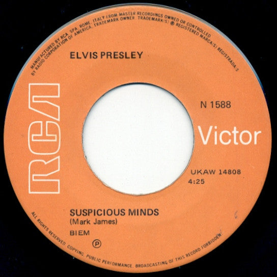 Suspicious Minds / You'll Think Of Me
