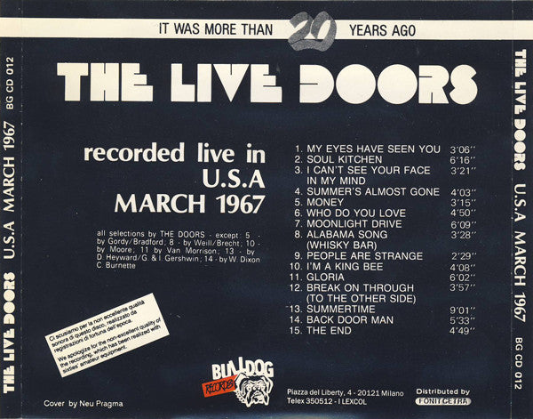 The Live Doors USA March 1967