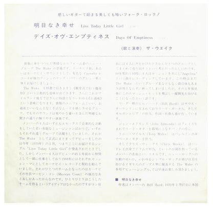Live Today Little Girl / Days Of Emptiness Japan Red Vinyl