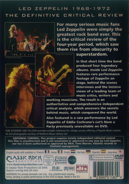 Inside Led Zeppelin 1968-1972 An Independent Critical Review