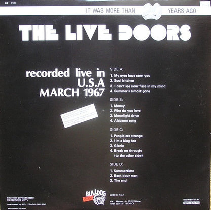 The Live Doors U.S.A March 1967 Limited Edition