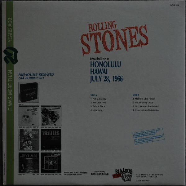 The Live Rolling Stones  Honolulu Hawai July 28 1966