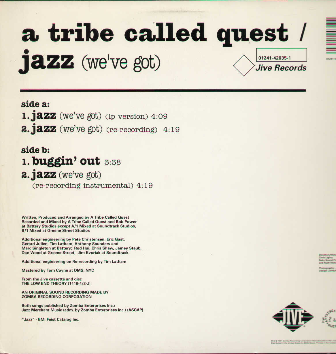Jazz We've Got / Buggin Out
