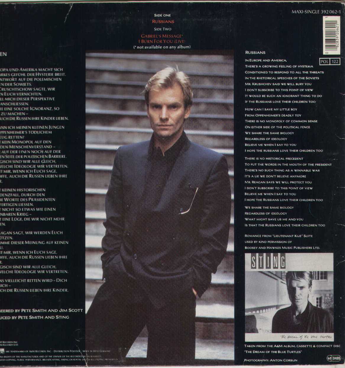 Russians / Gabriel's Message / I Burn For You