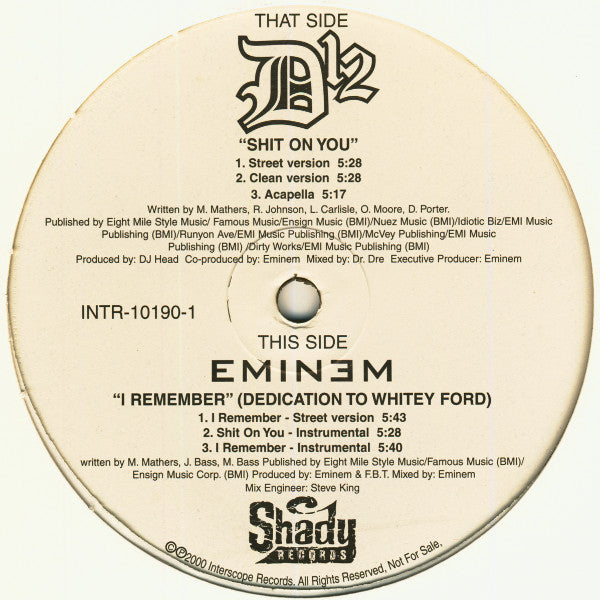 Shit On You / I Remember (Dedication To Whitey Ford)