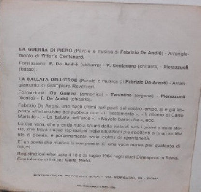 La Guerra Di Piero  / La Ballata Dell'Eroe