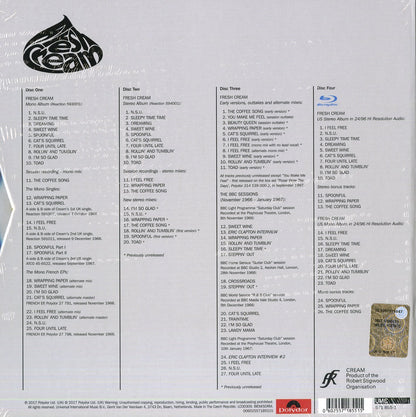 Fresh Cream Boxset Limited Edition 3Cd+Bluray
