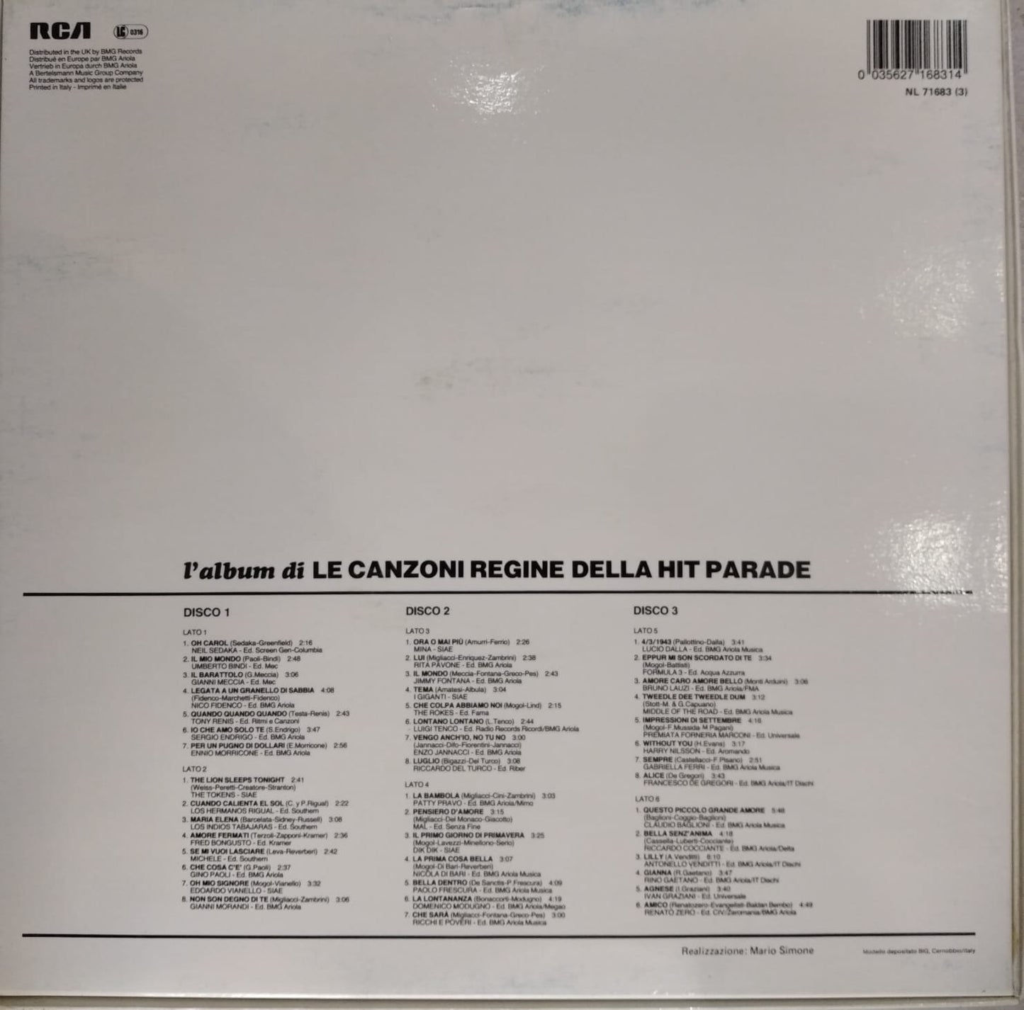 L'album Di Le Canzoni Regine Della Hit Parade Boxset