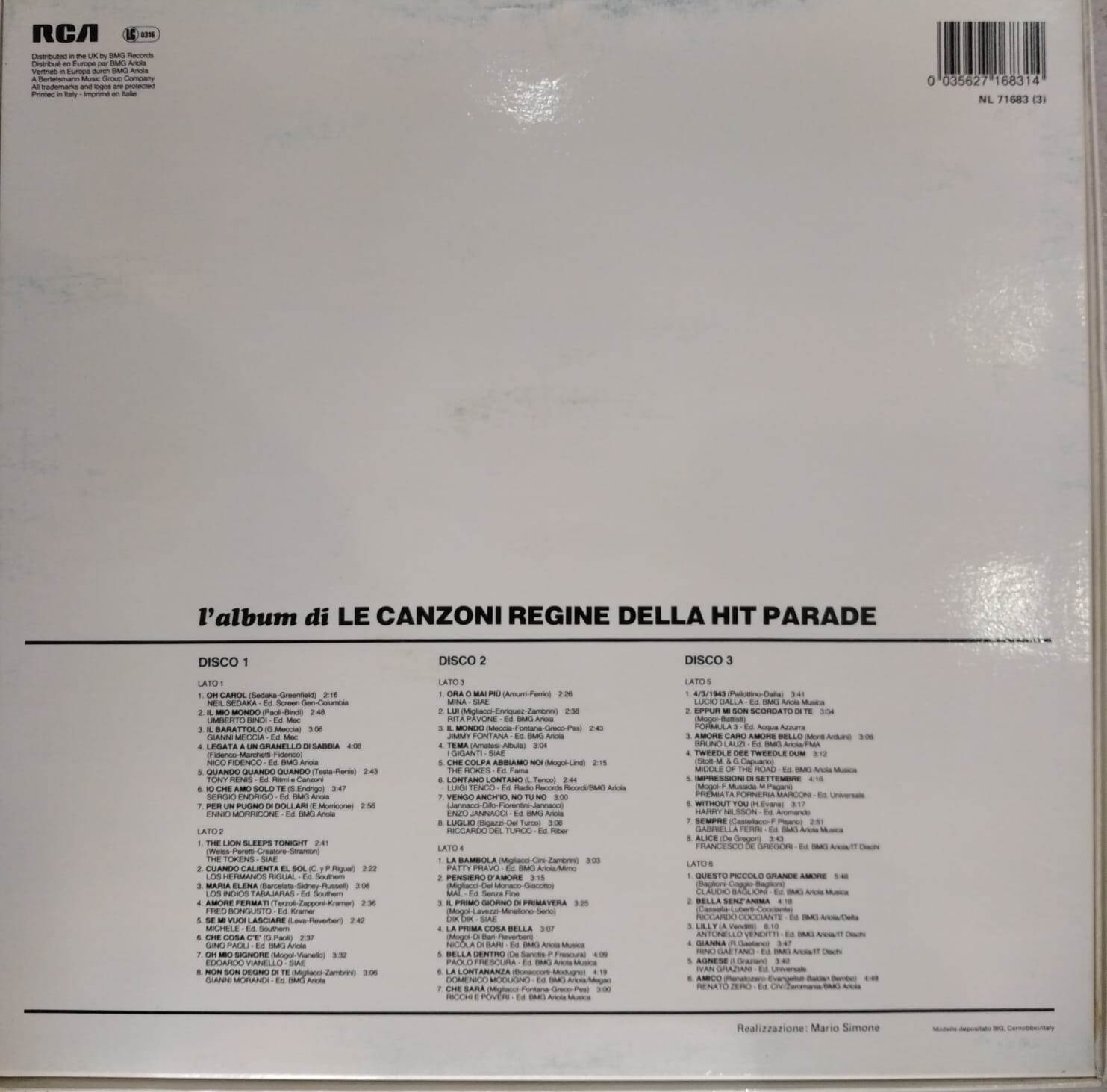 L'album Di Le Canzoni Regine Della Hit Parade Boxset