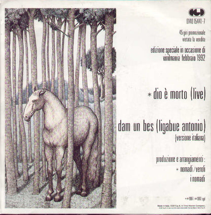 Dio E' Morto Live / Dam Un Bes Ligabue Antonio
