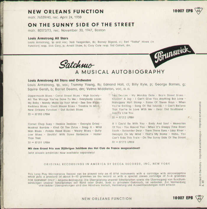New Orleans Function / On The Sunny Side Of The Street