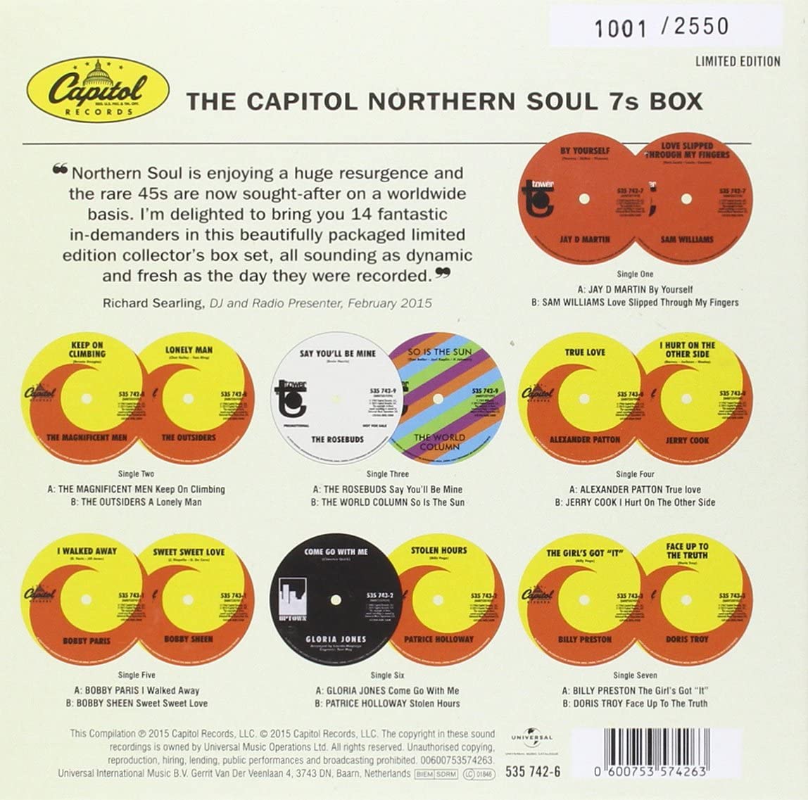 The Capitol Northern Soul 7S Box 7X45 Limited Edition