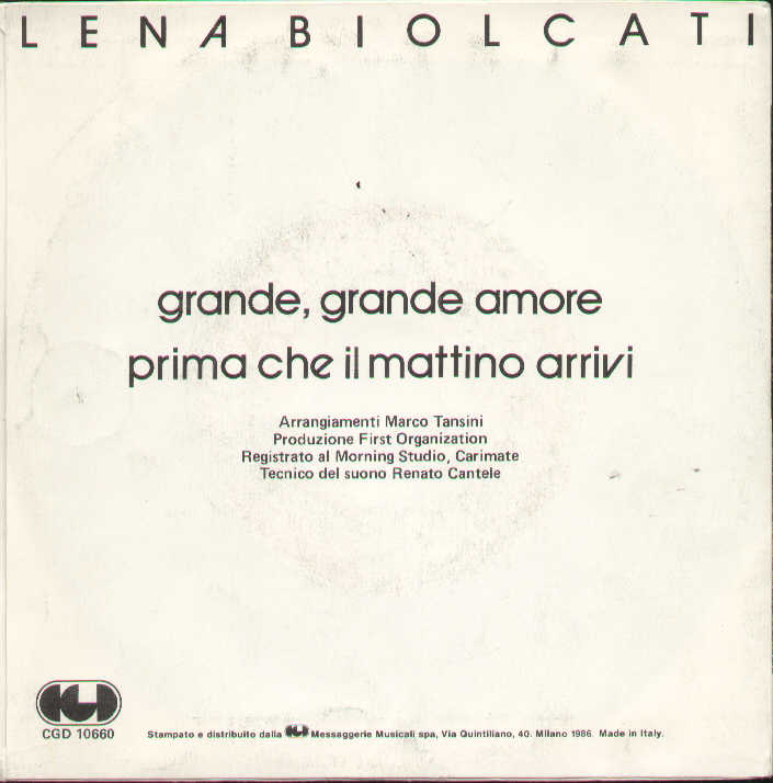 Grande Grande Amore / Prima Che Il Mattino Arrivi