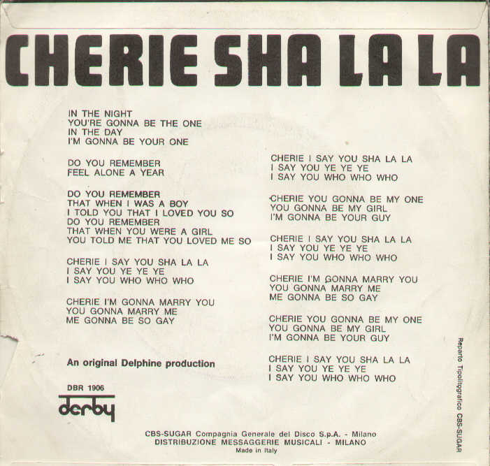 Cherie Sha La La / Barbara