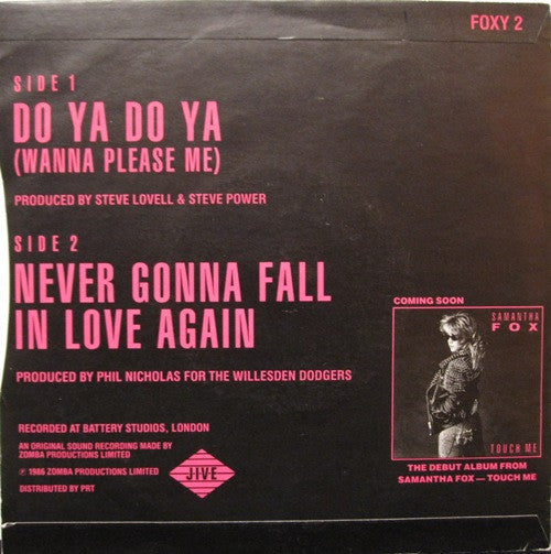Do Ya Do Ya Wanna Please Me / Never Gonna Fall In Love Again