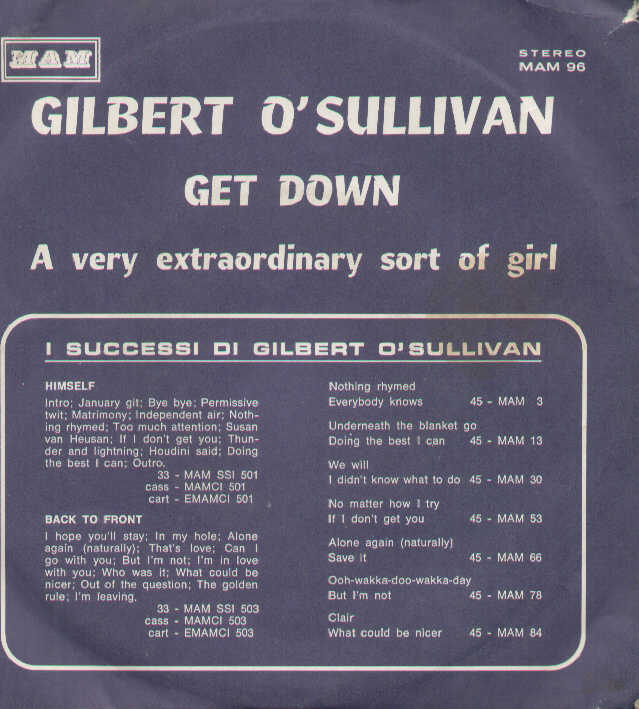 Get Down / A Very Extraordinary Sort Of Girl