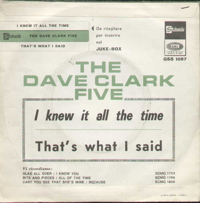 I Knew It All The Time / That's What I Said