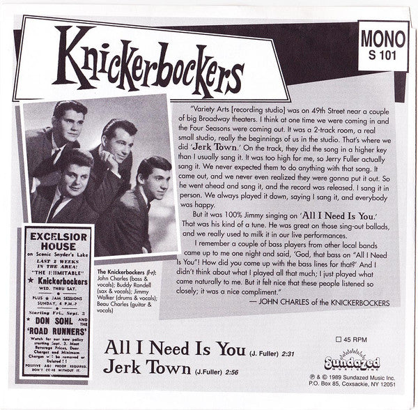 All I Need Is You / Jerk Town