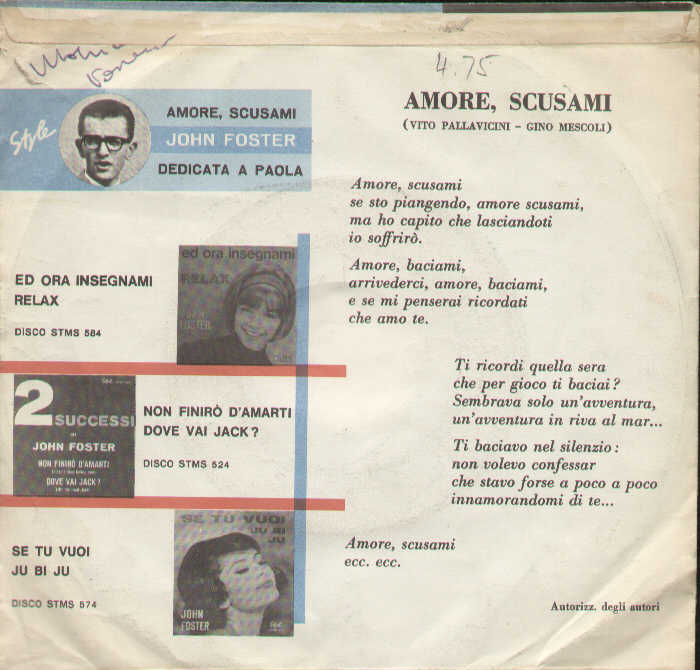 Amore Scusami / Dedicata A Paola