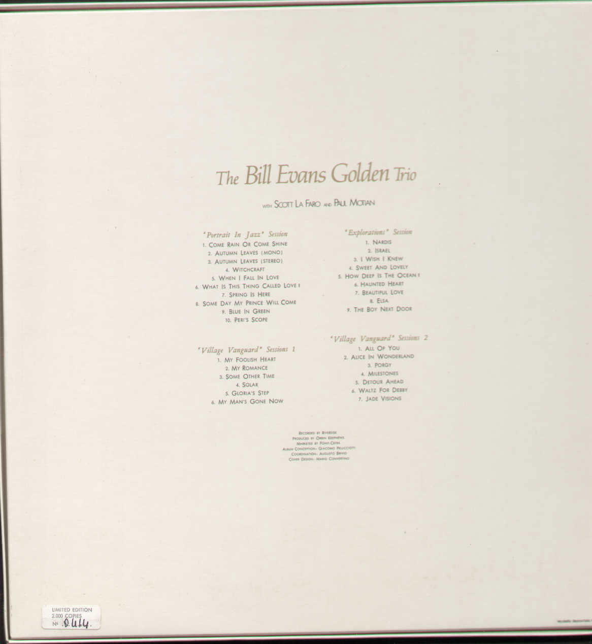 Bill Evans Golden Trio