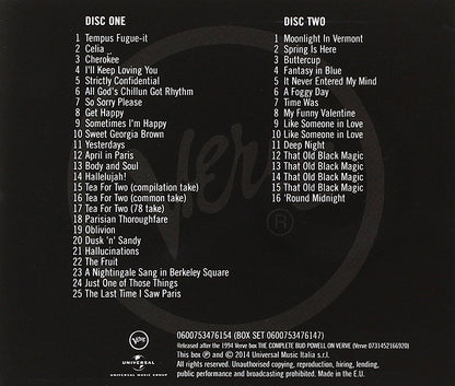 The Complete Bud Powell On Verve