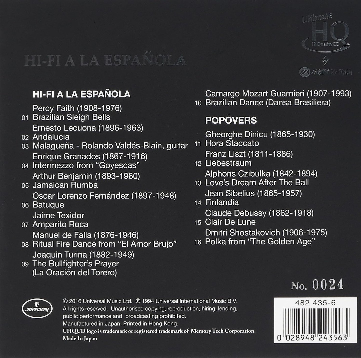 Hi-Fi a la Espanola And Popovers UHQ CD JAPAN