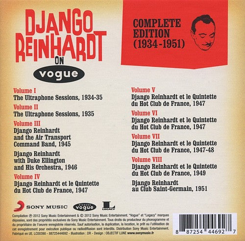 Django Reinhardt On Vogue 1934-1951 Boxset