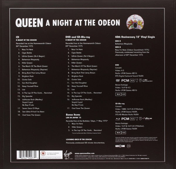 A Night At The Odeon Cd+Dvd+Bluray+Vinile+12+Book