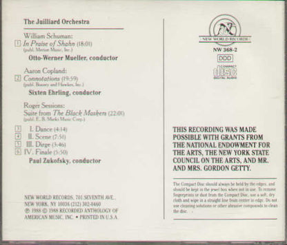 In Praise Of Shahn · Connotations · Black Maskers Suite
