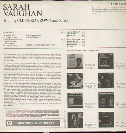 Sarah Vaughan Featuring Clifford Brown And Others