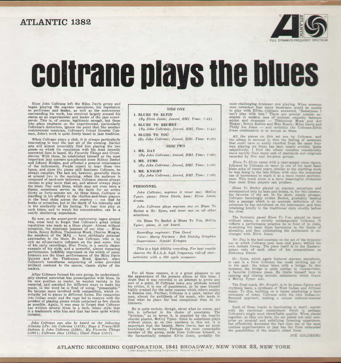 Coltrane Plays The Blues