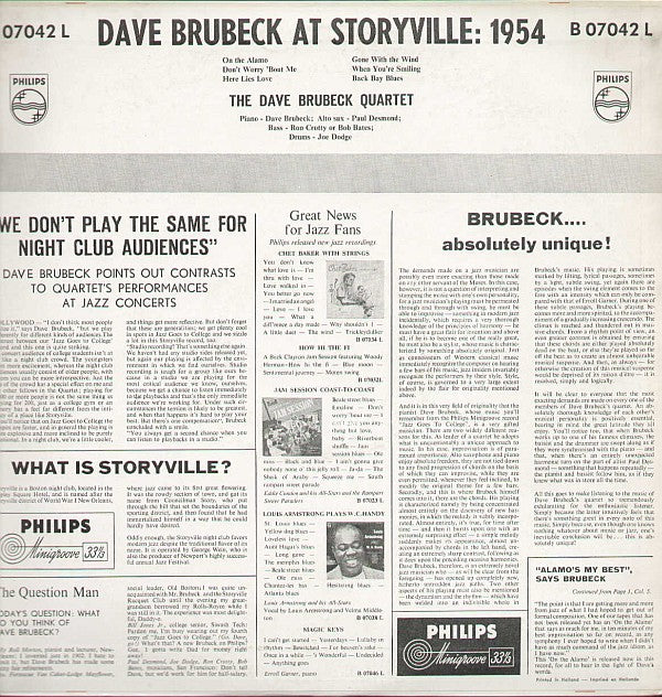 Dave Brubeck At Storyville 1954
